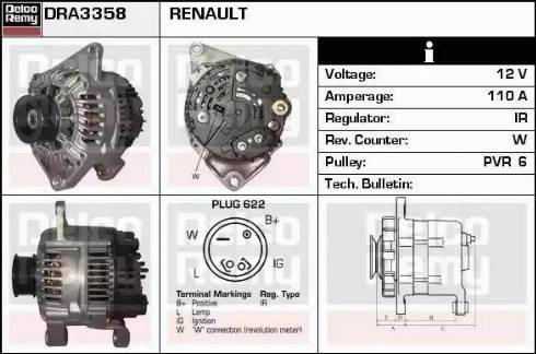 Remy DRA3358 - Генератор autosila-amz.com