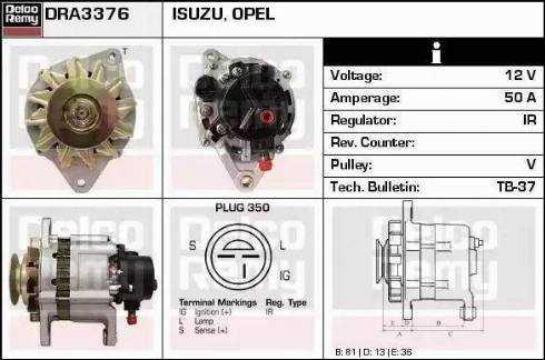 Remy DRA3376 - Генератор autosila-amz.com