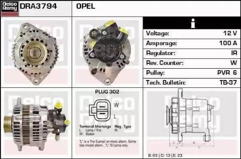 Remy DRA3794 - Генератор autosila-amz.com