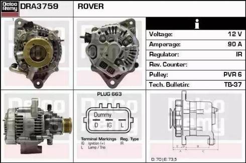 Remy DRA3759 - Генератор autosila-amz.com