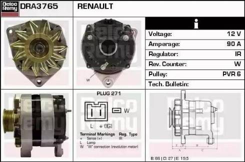 Remy DRA3765 - Генератор autosila-amz.com