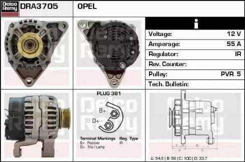 Remy DRA3705 - Генератор autosila-amz.com