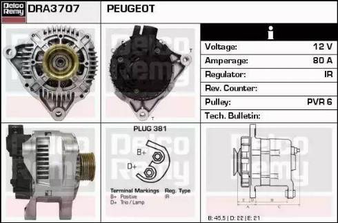 Remy DRA3707 - Генератор autosila-amz.com