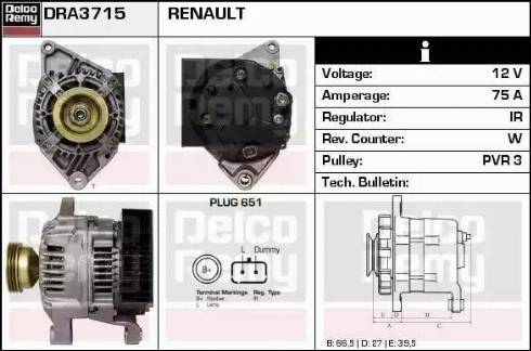 Remy DRA3715 - Генератор autosila-amz.com