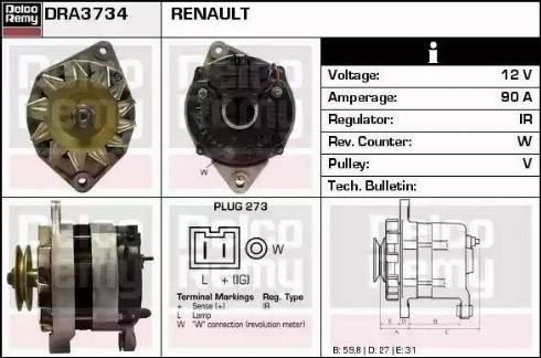 Remy DRA3734 - Генератор autosila-amz.com