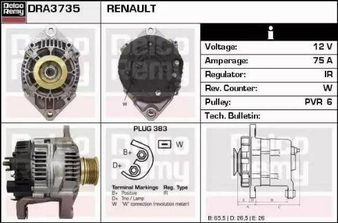 Remy DRA3735 - Генератор autosila-amz.com