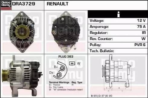 Remy DRA3729 - Генератор autosila-amz.com