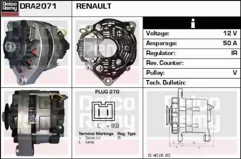 Remy DRA2071 - Генератор autosila-amz.com