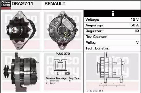 Remy DRA2741 - Генератор autosila-amz.com