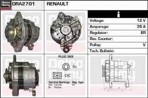 Remy DRA2701 - Генератор autosila-amz.com