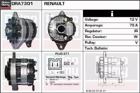 Remy DRA7301 - Генератор autosila-amz.com