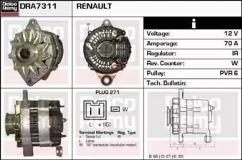 Remy DRA7311 - Генератор autosila-amz.com