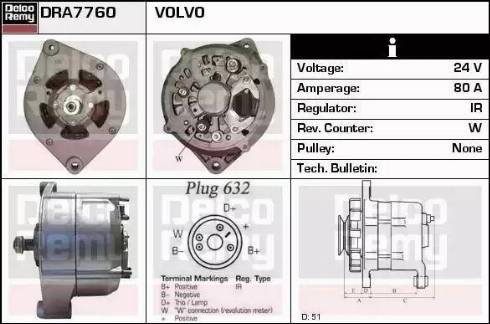 Remy DRA7760 - Генератор autosila-amz.com