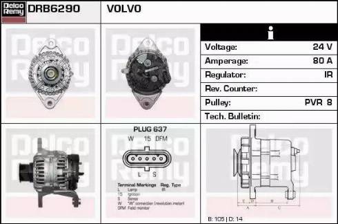 Remy DRB6290 - Генератор autosila-amz.com