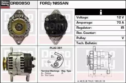 Remy DRB0850 - Генератор autosila-amz.com