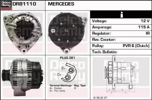 Remy DRB1110 - Генератор autosila-amz.com