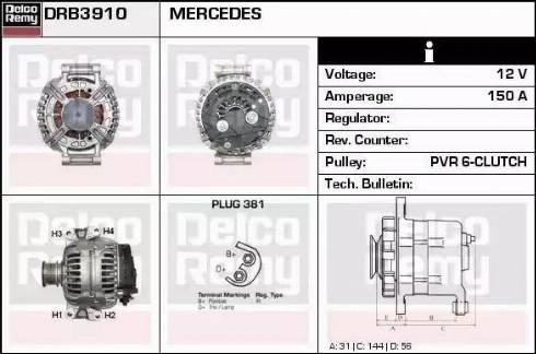 Remy DRB3910 - Генератор autosila-amz.com