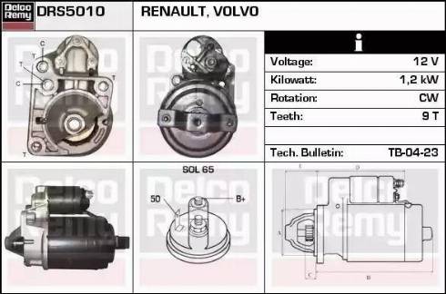 Remy DRS5010 - Стартер autosila-amz.com