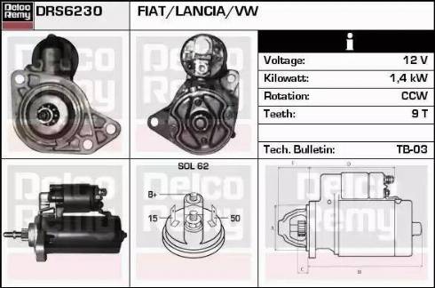 Remy DRS6230 - Стартер autosila-amz.com