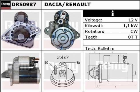 Remy DRS0987 - Стартер autosila-amz.com