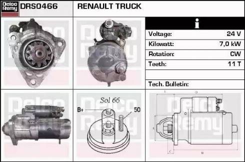 Remy DRS0466 - Стартер autosila-amz.com