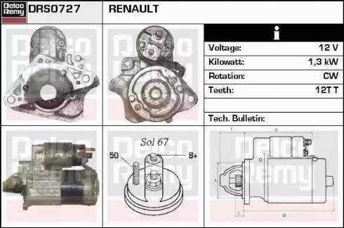 Remy DRS0727 - Стартер autosila-amz.com