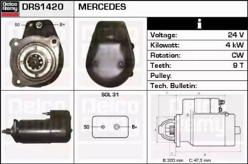 Remy DRS1420 - Стартер autosila-amz.com