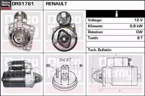 Remy DRS1761 - Стартер autosila-amz.com