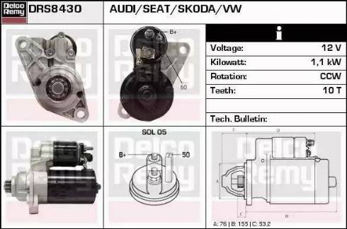 Remy DRS8430 - Стартер autosila-amz.com