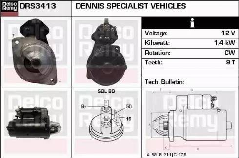 Remy DRS3413 - Стартер autosila-amz.com