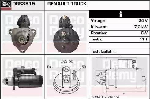 Remy DRS3815 - Стартер autosila-amz.com