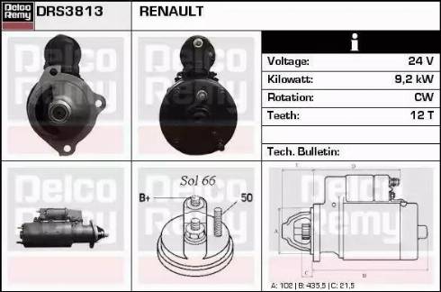 Remy DRS3813 - Стартер autosila-amz.com