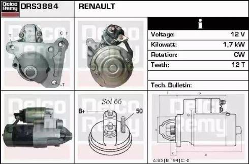 Remy DRS3884 - Стартер autosila-amz.com