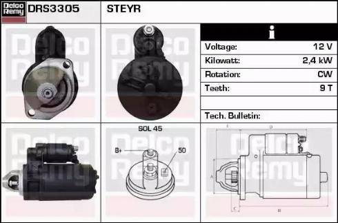 Remy DRS3305 - Стартер autosila-amz.com