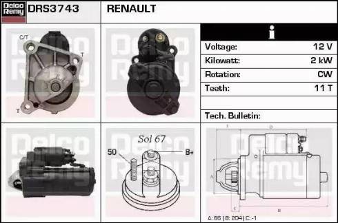 Remy DRS3743 - Стартер autosila-amz.com