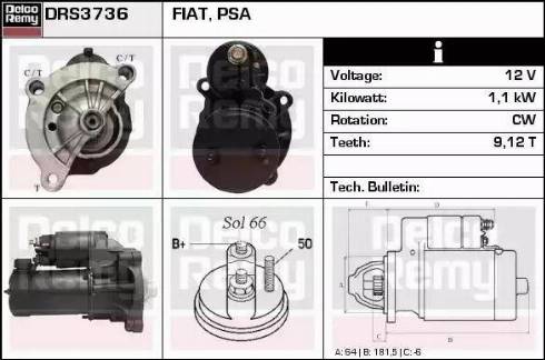 Remy DRS3736 - Стартер autosila-amz.com