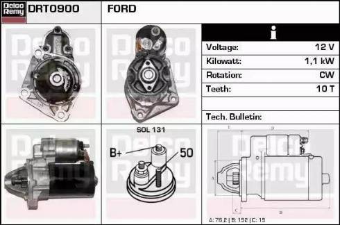 Remy DRT0900 - Стартер autosila-amz.com