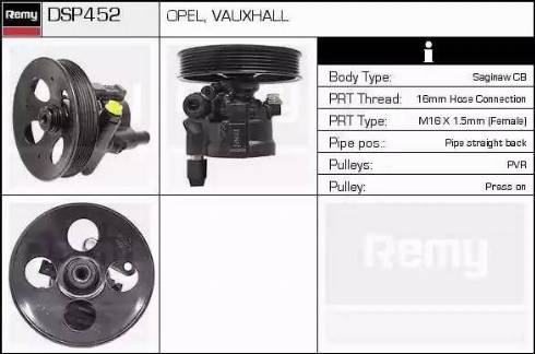 Remy DSP452 - Гидравлический насос, рулевое управление, ГУР autosila-amz.com