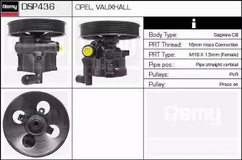 Remy DSP436 - Гидравлический насос, рулевое управление, ГУР autosila-amz.com