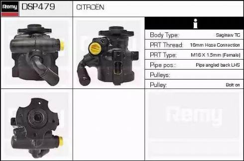 Remy DSP479 - Гидравлический насос, рулевое управление, ГУР autosila-amz.com