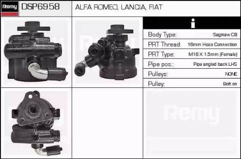 Remy DSP6958 - Гидравлический насос, рулевое управление, ГУР autosila-amz.com