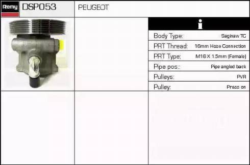 Remy DSP053 - Гидравлический насос, рулевое управление, ГУР autosila-amz.com