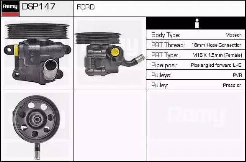 Remy DSP147 - Гидравлический насос, рулевое управление, ГУР autosila-amz.com