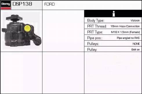 Remy DSP138 - Гидравлический насос, рулевое управление, ГУР autosila-amz.com