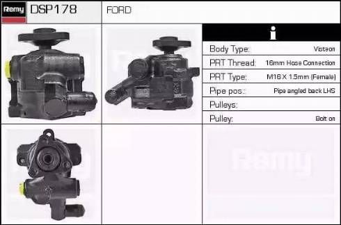 Remy DSP178 - Гидравлический насос, рулевое управление, ГУР autosila-amz.com