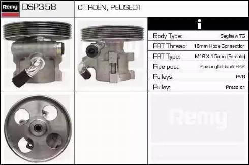 Remy DSP358 - Гидравлический насос, рулевое управление, ГУР autosila-amz.com