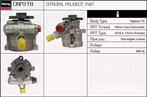 Remy DSP318 - Гидравлический насос, рулевое управление, ГУР autosila-amz.com