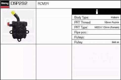 Remy DSP292 - Гидравлический насос, рулевое управление, ГУР autosila-amz.com