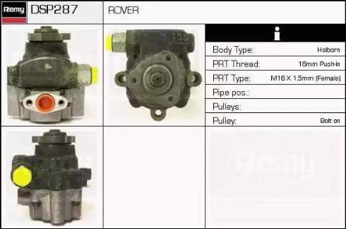 Remy DSP287 - Гидравлический насос, рулевое управление, ГУР autosila-amz.com