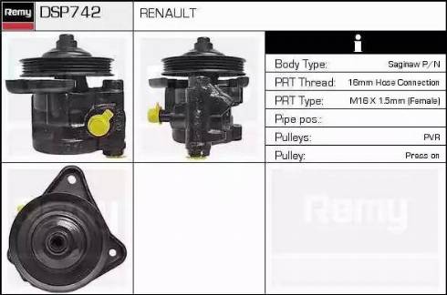 Remy DSP742 - Гидравлический насос, рулевое управление, ГУР autosila-amz.com